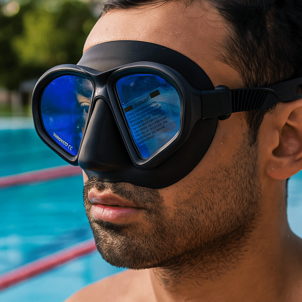 Tempered Glass Freediving Mask - Snorkel Dry Top ulasan dan harga