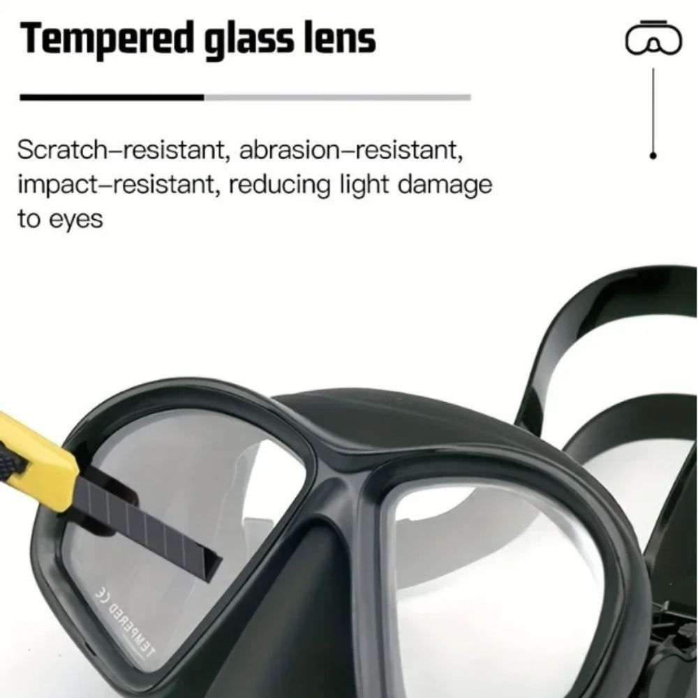 Tempered Glass Freediving Mask - Snorkel Dry Top ulasan dan harga
